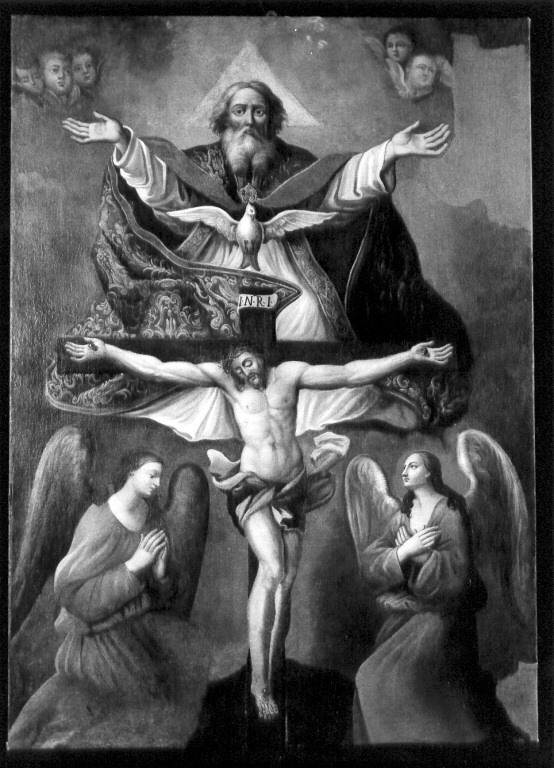 Trinità e angeli adoranti (dipinto) - ambito laziale (prima metà sec. XIX)