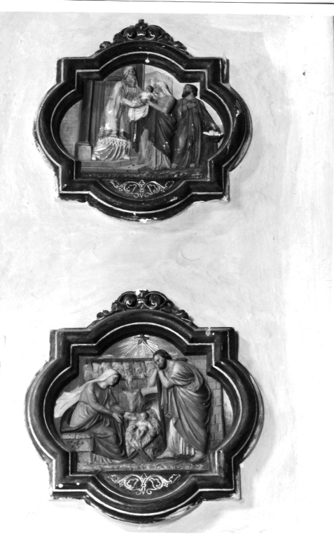 natività di Gesù (formella) - ambito laziale (sec. XIX)