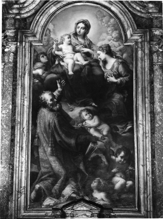 Madonna con Bambino tra i Santi Ciriaco e Caterina (dipinto) di Odazzi Giovanni (sec. XVIII)
