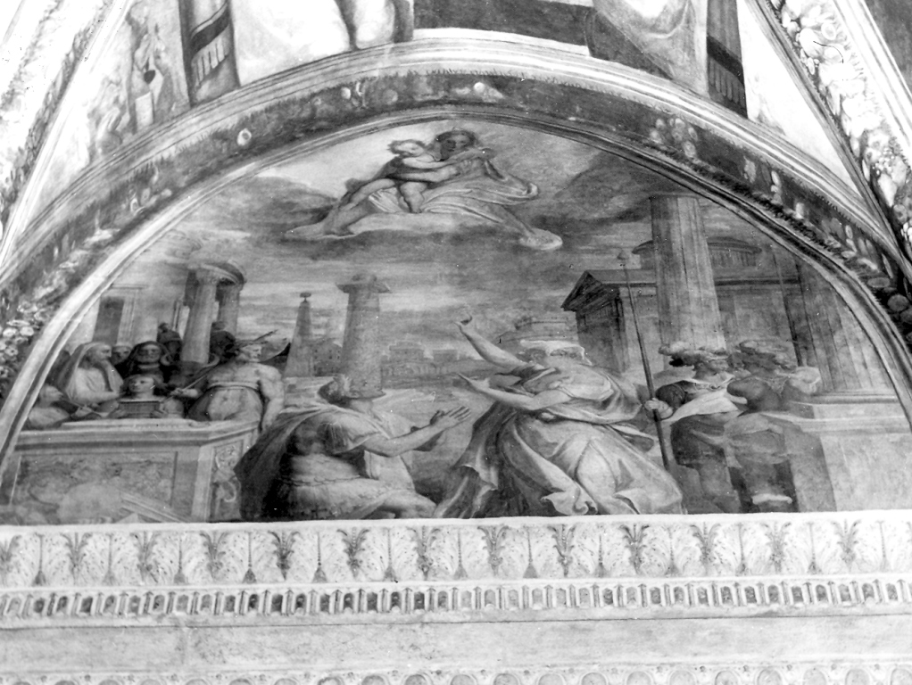 visione di Augusto (dipinto) di Zuccari Taddeo, Zuccari Federico (sec. XVI)