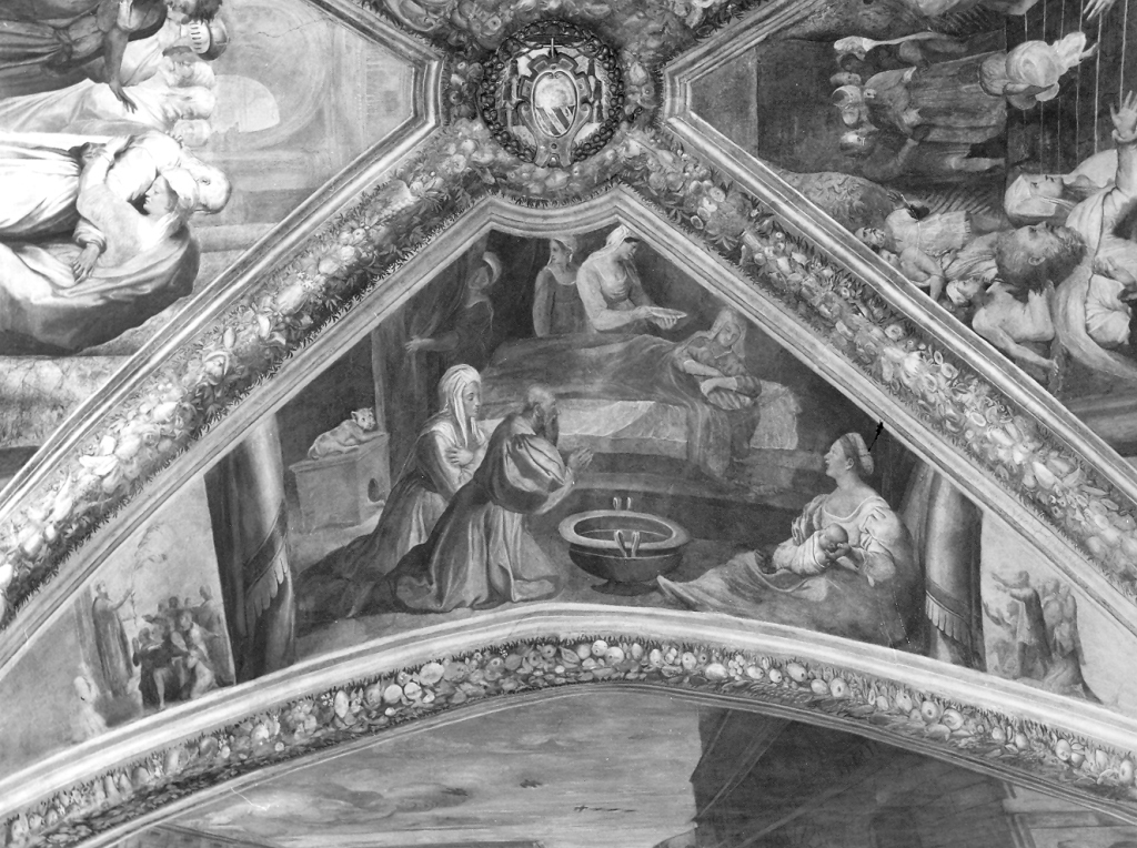 nascita di Maria Vergine (dipinto) di Bonaccorsi Pietro detto Perin del Vaga (sec. XVI)
