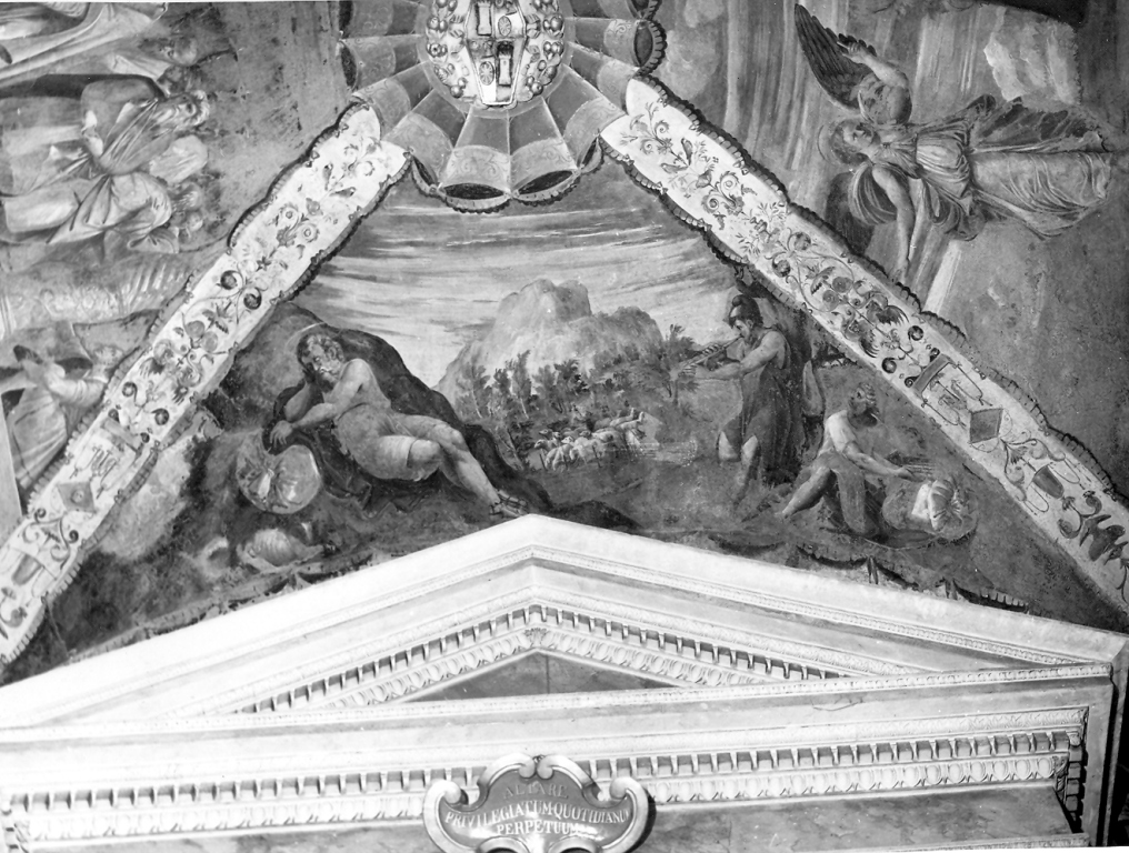 San Gioacchino tra i pastori nel deserto (dipinto) di Negroni Pietro detto Zingarello (sec. XVI)