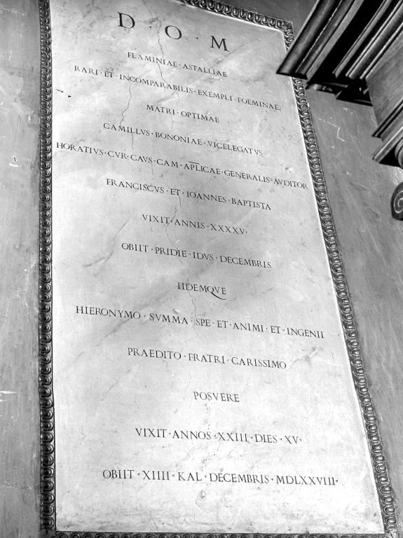 lapide tombale - ambito romano (ultimo quarto sec. XVI)