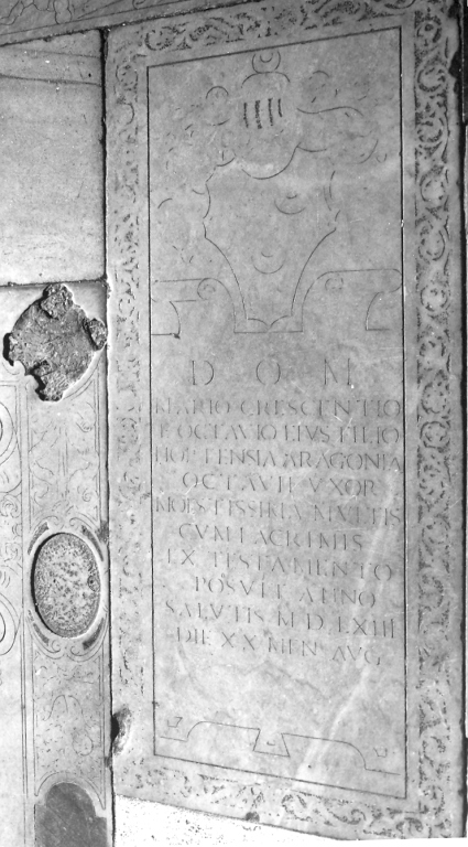 lapide tombale - ambito romano (sec. XVI)