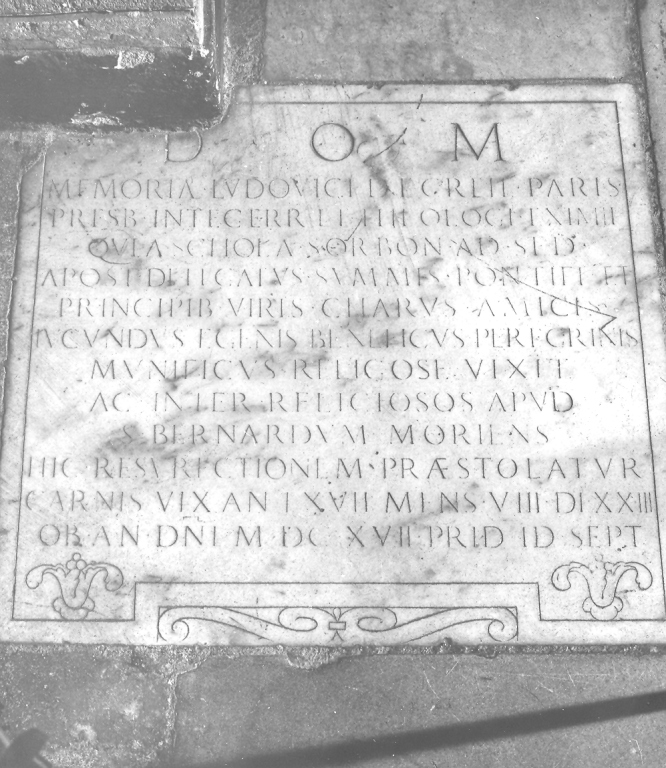 lapide tombale - ambito romano (sec. XVII)