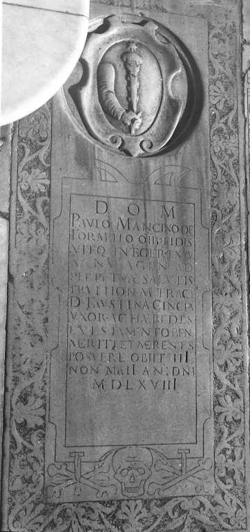lapide tombale - ambito romano (sec. XVI)