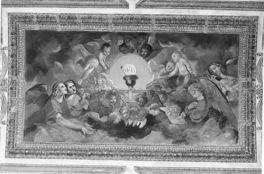 adorazione dell'Eucaristia (dipinto) - ambito romano, ambito romano (sec. XIX)