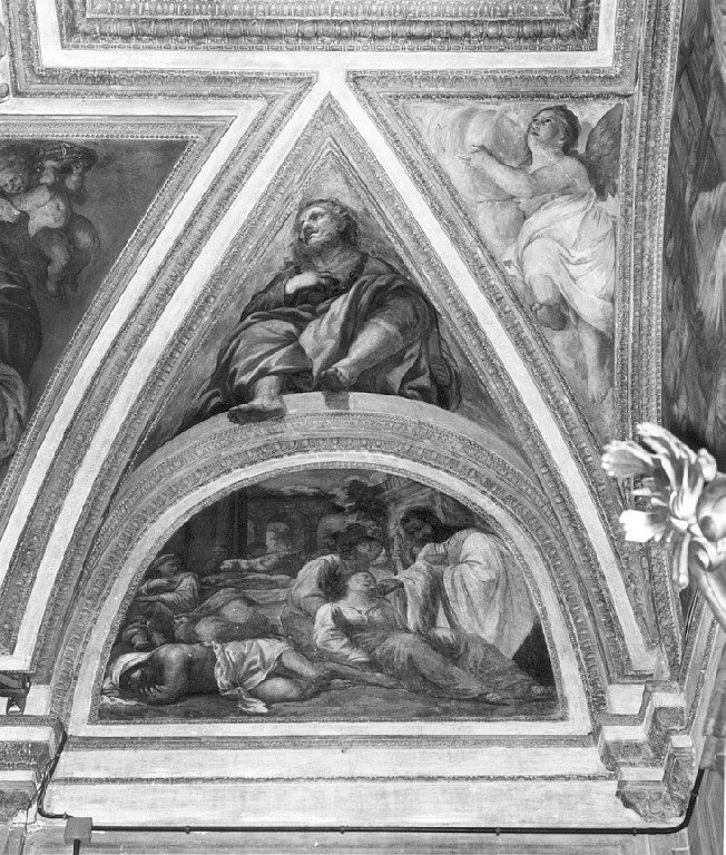 San Francesco Saverio impartisce la comunione ad una malata (dipinto) di Baldi Lazzaro (e aiuti) (sec. XVII)