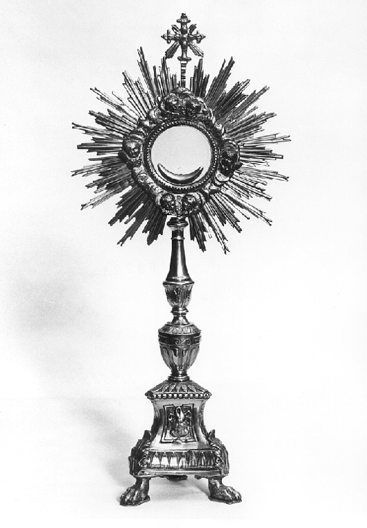 ostensorio - a raggiera - ambito romano (sec. XIX)