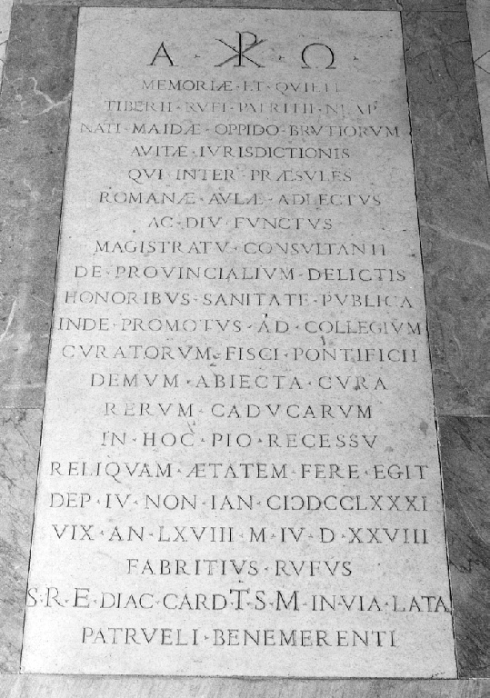 lapide - ambito romano (sec. XVIII)