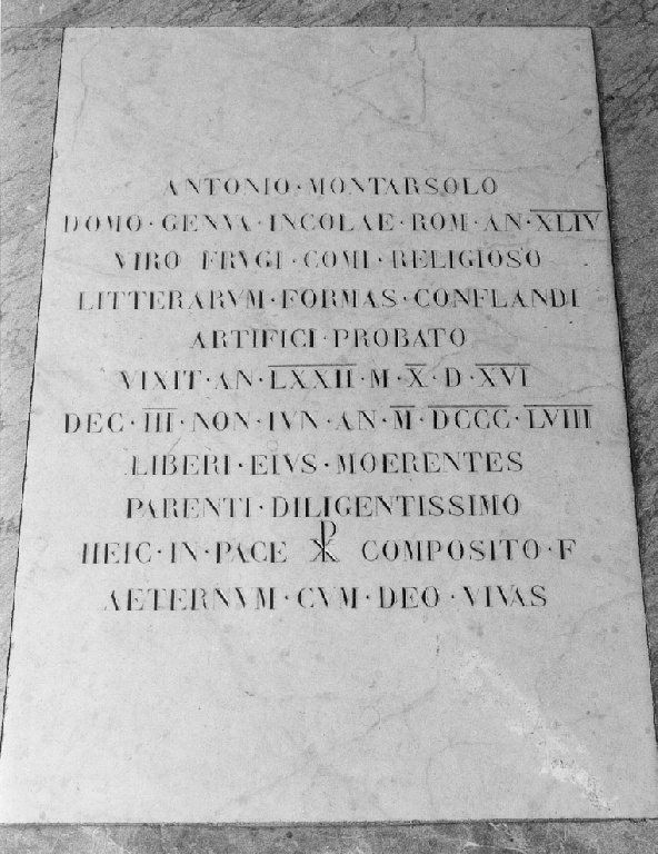 lapide - ambito romano (sec. XIX)