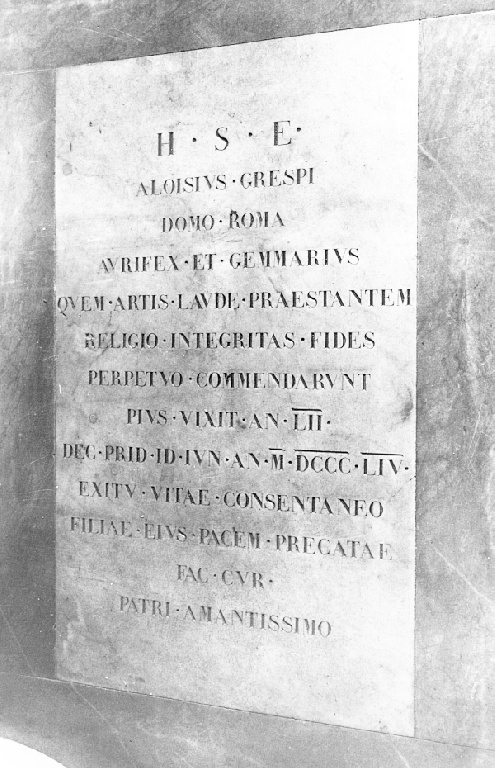 lapide - ambito romano (sec. XIX)