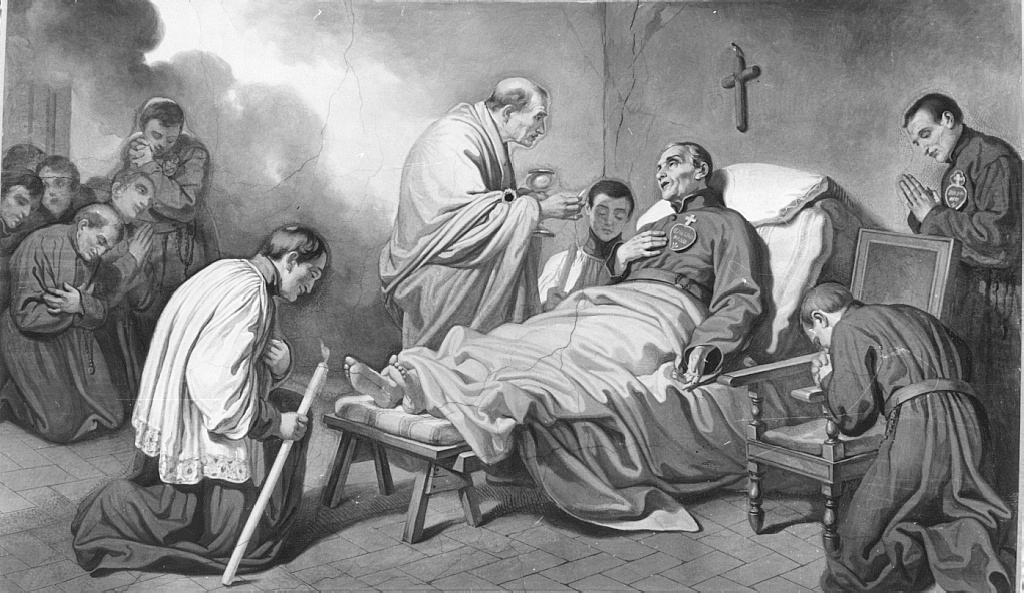 morte di San Paolo della Croce (dipinto) di Coghetti Francesco (sec. XIX)