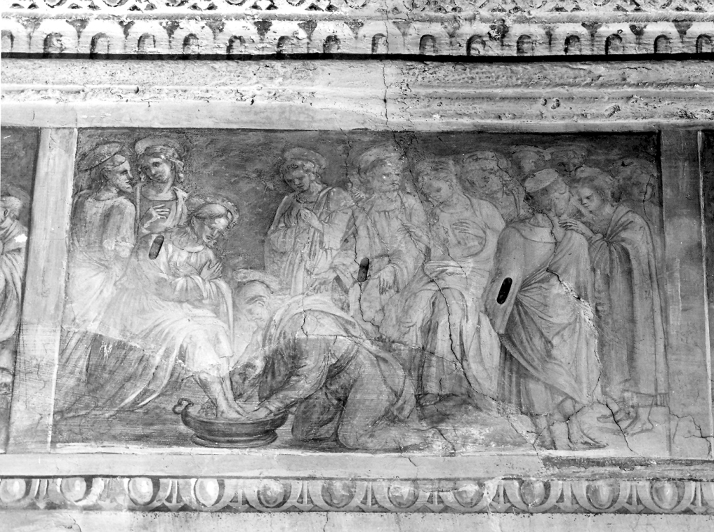 Cristo lava i piedi degli apostoli (dipinto) - ambito umbro (sec. XVI)