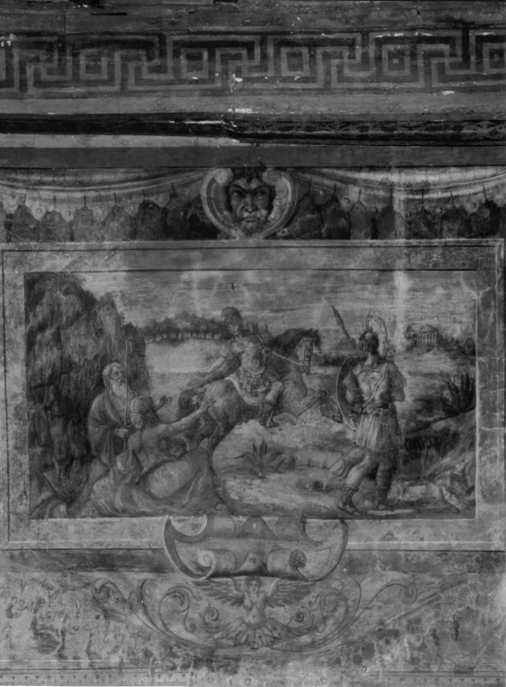 scena di commiato (dipinto, complesso decorativo) di Zuccari Taddeo (bottega) (sec. XVI)