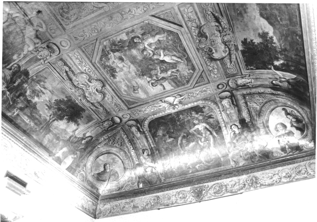 soffitto dipinto, ciclo di Grimaldi Giovan Francesco detto Bolognese, Perrier François (sec. XVII)