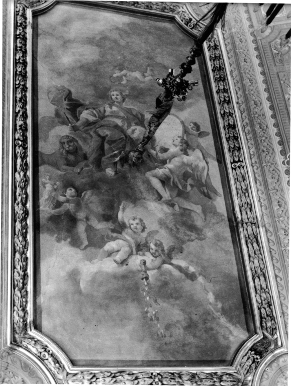 la Magnificenza mostra il progetto del palazzo della Consulta (soffitto dipinto, ciclo) di Bicchierai Antonio (attribuito) (sec. XVIII)