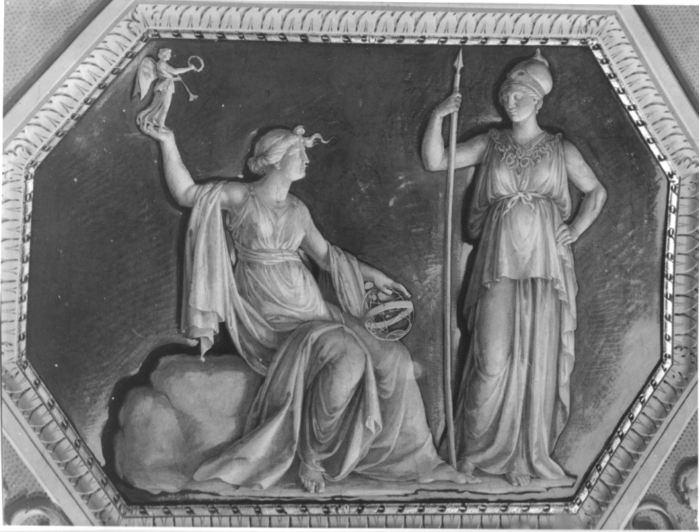 Minerva dinanzi alla Cultura trionfante (soffitto dipinto, ciclo) di Nocchi Bernardino (sec. XVIII)