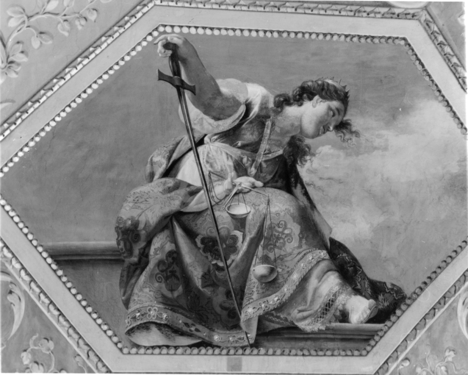 allegoria della Giustizia (dipinto, ciclo) di Nocchi Bernardino (sec. XVIII)