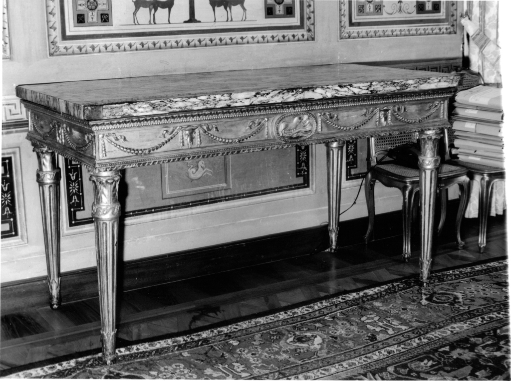 tavolo da muro, coppia - manifattura romana (ultimo quarto sec. XVIII)