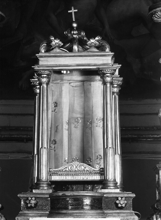 tronetto per esposizione eucaristica - a tempietto - ambito romano (prima metà sec. XIX)