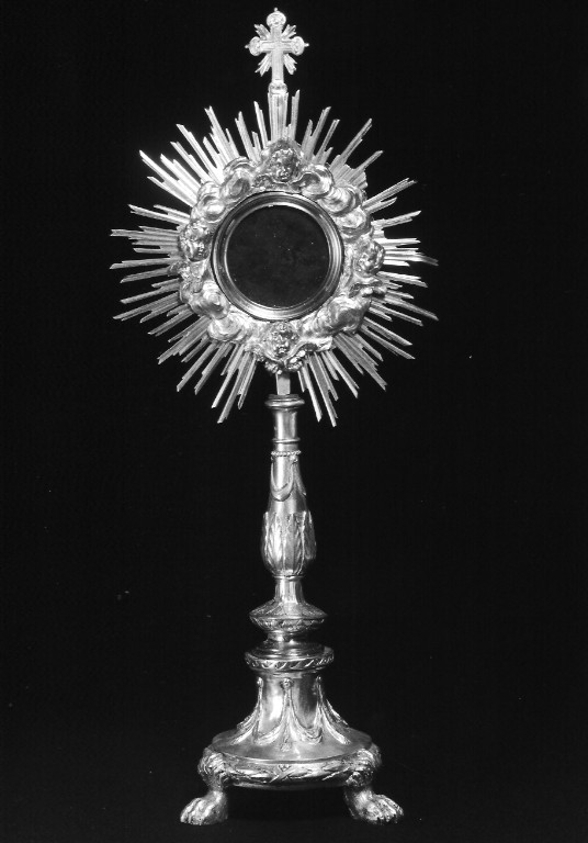 ostensorio - a raggiera - ambito romano (primo quarto sec. XIX)