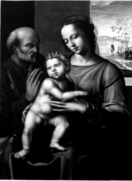 Sacra Famiglia (dipinto) di Bigordi Ridolfo detto Ridolfo Ghirlandaio (bottega) (sec. XVI)
