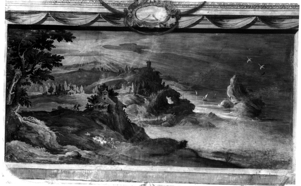 paesaggio marino (dipinto) di Brill Paul (e aiuti) (ultimo quarto sec. XVI)