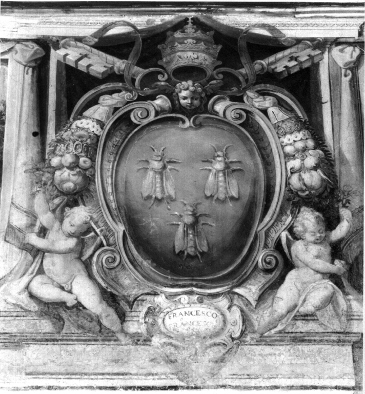 stemma papale della famiglia Barberini (dipinto) di Brill Paul (e aiuti), Laggi Simone (ultimo quarto sec. XVI, sec. XVII)