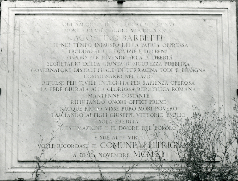 lapide commemorativa - ambito laziale (sec. XX)