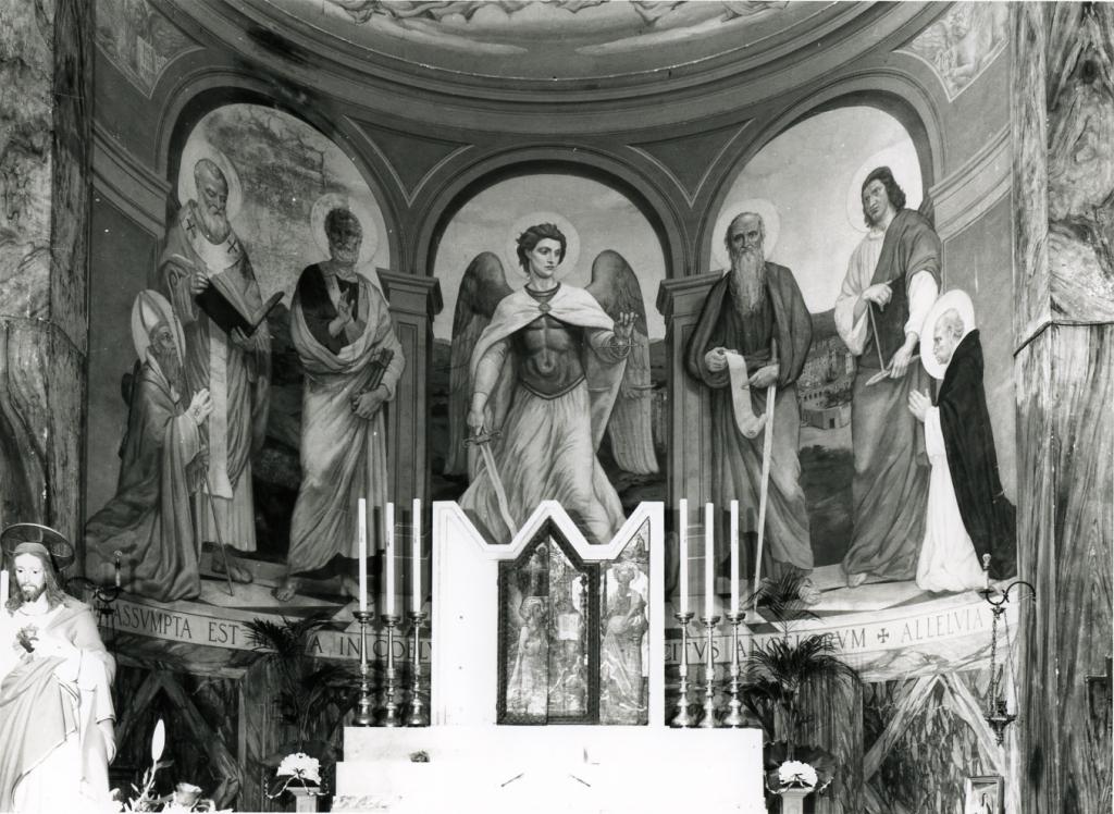 San Michele Arcangelo e Santi (dipinto) di Costantini Giovanni Battista, Carosi G (sec. XX)