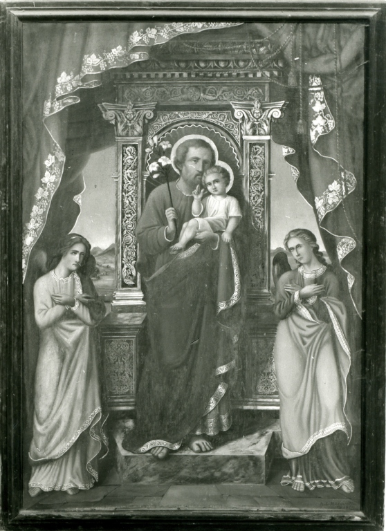 San Giuseppe con Gesù Bambino (dipinto) di Moggeno Paolo (sec. XIX)
