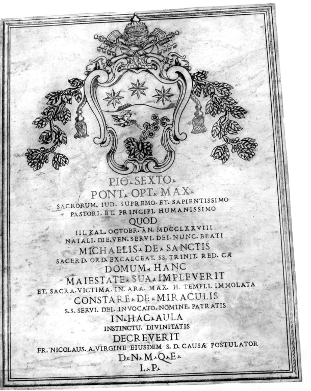 lapide commemorativa - manifattura romana (ultimo quarto sec. XVIII)