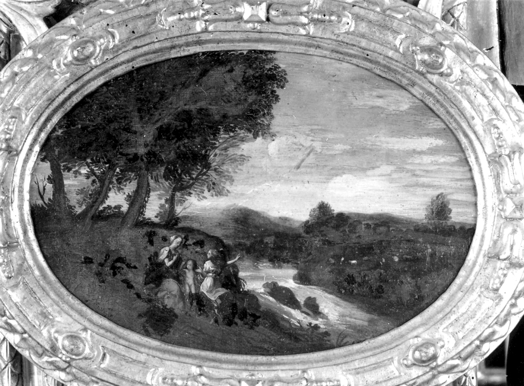 Agar nel deserto è persuasa dall'angelo a tornare indietro (dipinto) - ambito napoletano (fine/inizio secc. XVII/ XVIII)