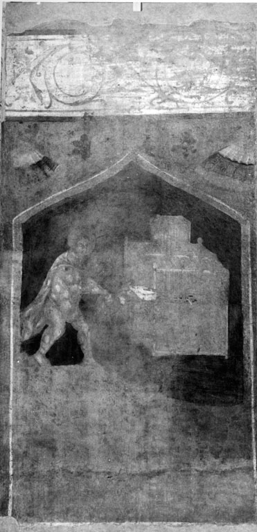 putto con gabbia (dipinto) - bottega romana (sec. XIV)