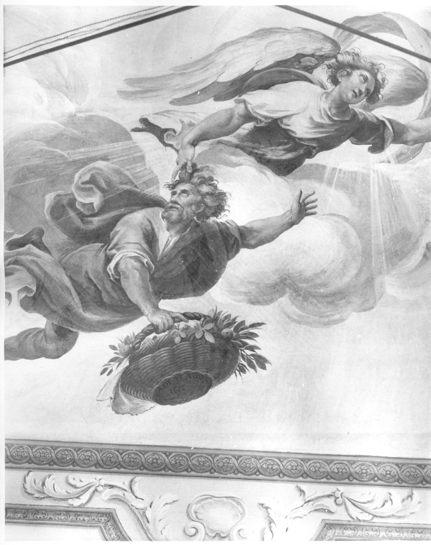 Abacuc trasportato in volo da un angelo (dipinto) di Alberti Cherubino (sec. XVII)