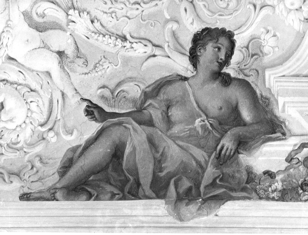 Figura femminile distesa (dipinto) di Calandrucci Giacinto (attribuito) (sec. XVII)