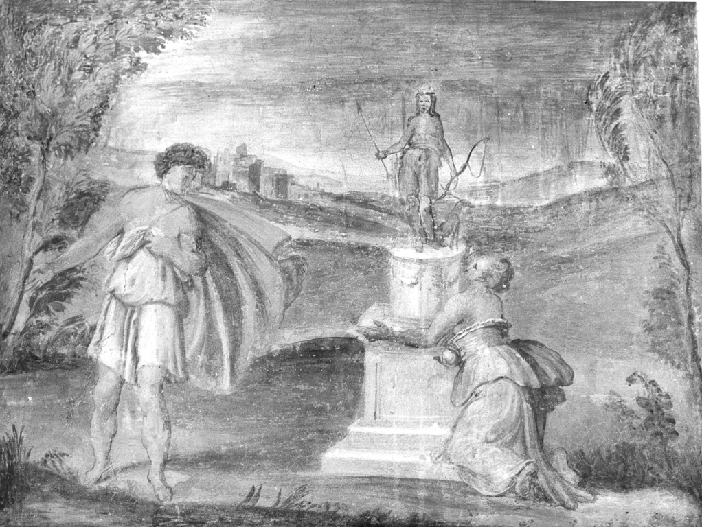 episodio mitologico (dipinto) di Luzio Romano (cerchia) (sec. XVI)