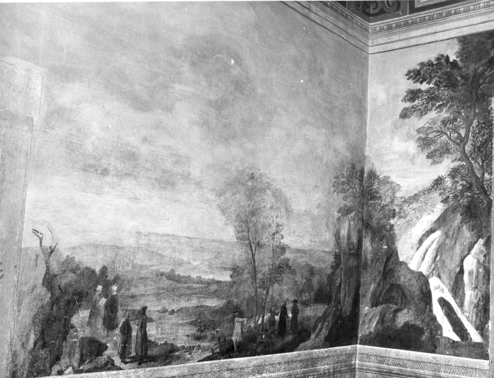 paesaggio con figure (dipinto) di Ghezzi Pier Leone, Simonot François detto Monsù Francesco Borgognone (sec. XVIII)