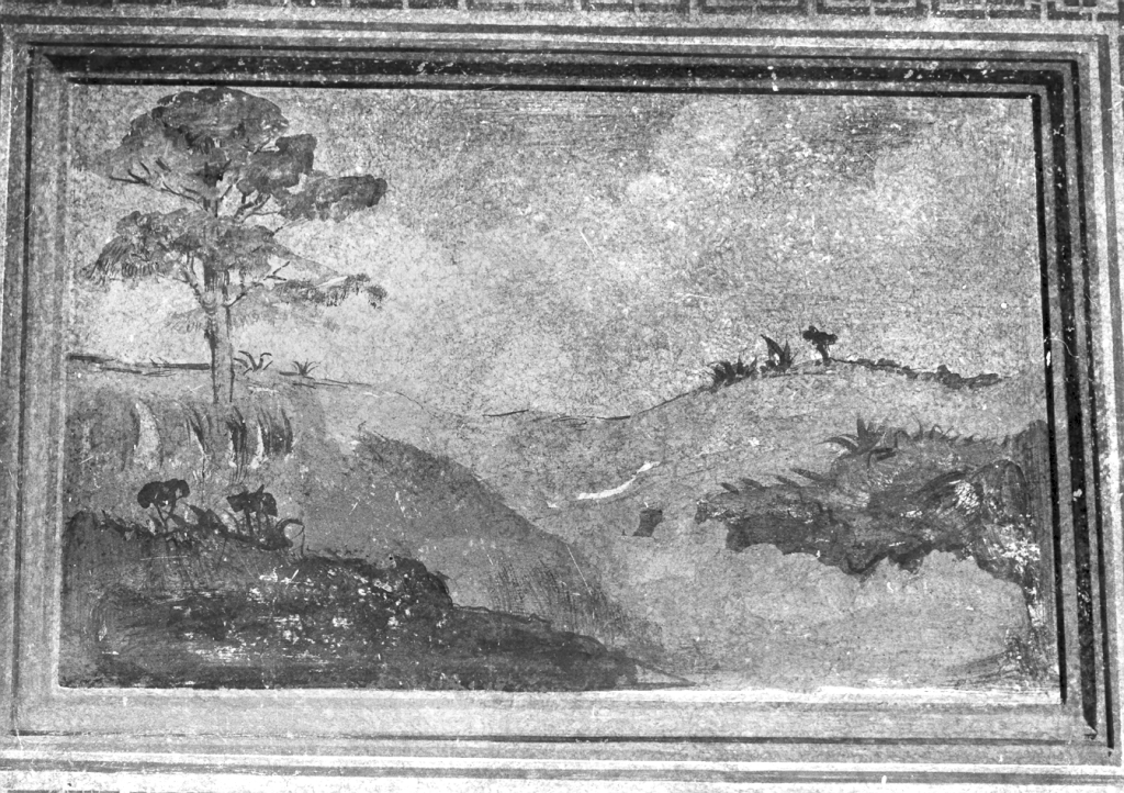 paesaggio con rovine (dipinto) - ambito laziale (sec. XVI, sec. XIX)