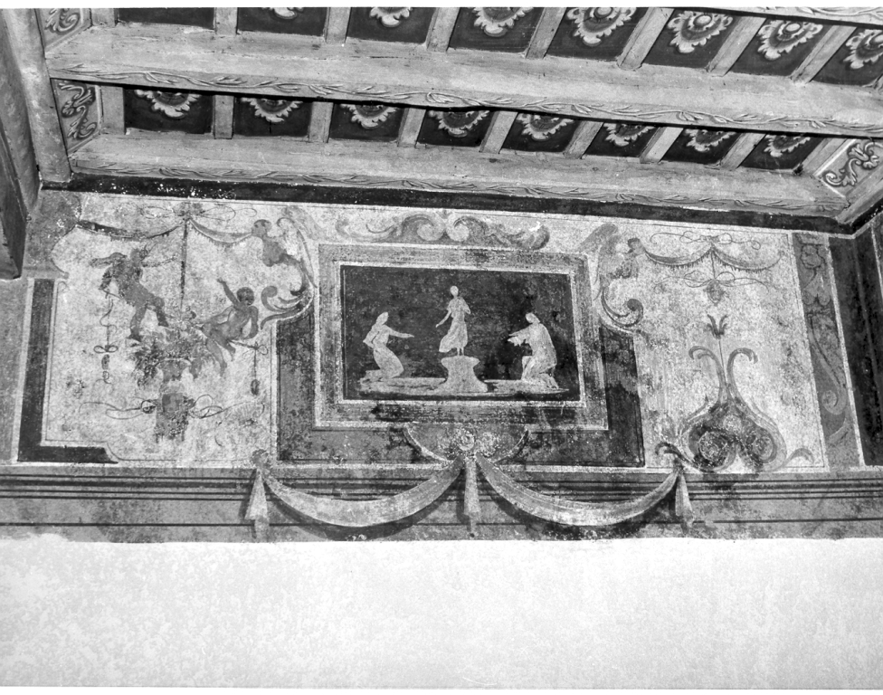 decorazione a grottesche (dipinto) di Luzio Romano (maniera) (sec. XVI)
