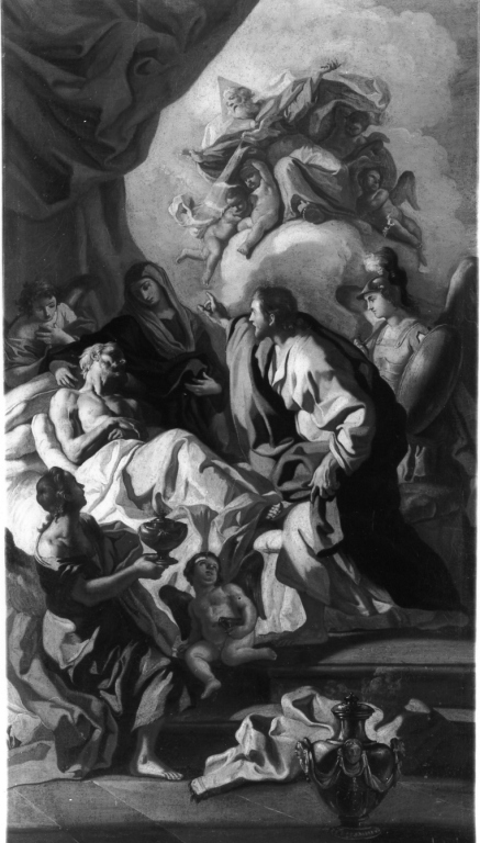 morte di San Giuseppe (dipinto) di Solimena Francesco detto Abate Ciccio (prima metà sec. XVIII)