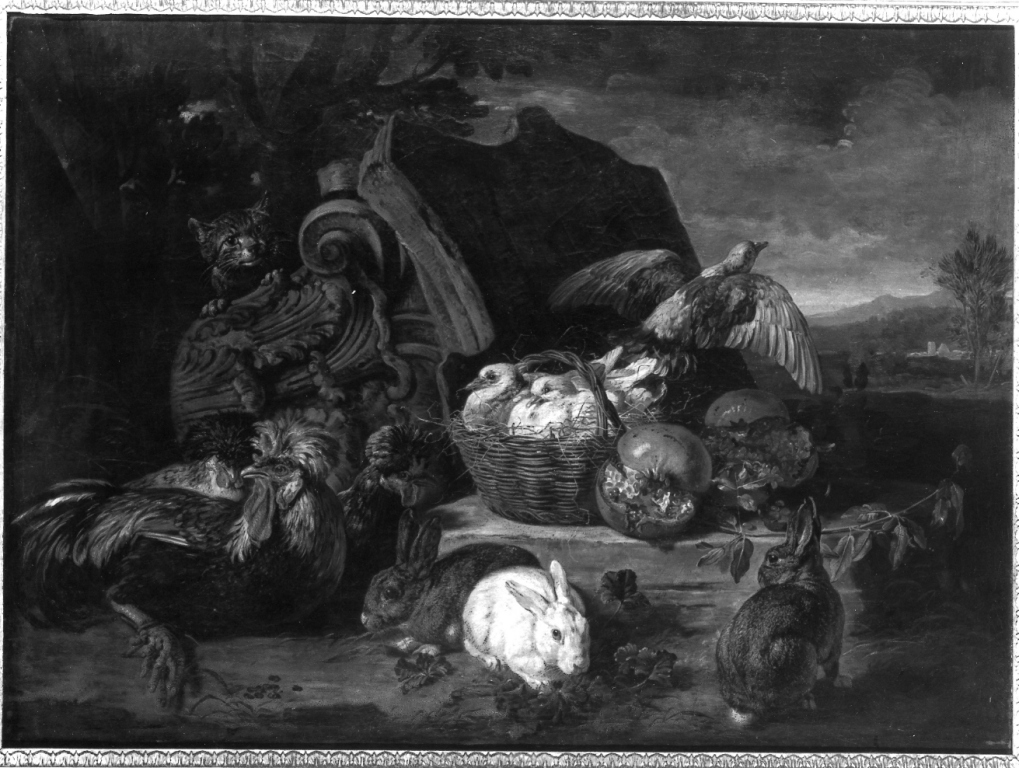 natura morta con animali (dipinto) di De Konik David detto Ramelaer (prima metà sec. XVII)