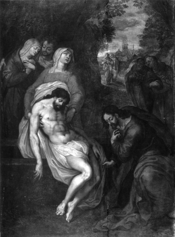 deposizione di Cristo nel sepolcro (dipinto) di Spranger Bartholomaeus (fine/inizio secc. XVI/ XVII)