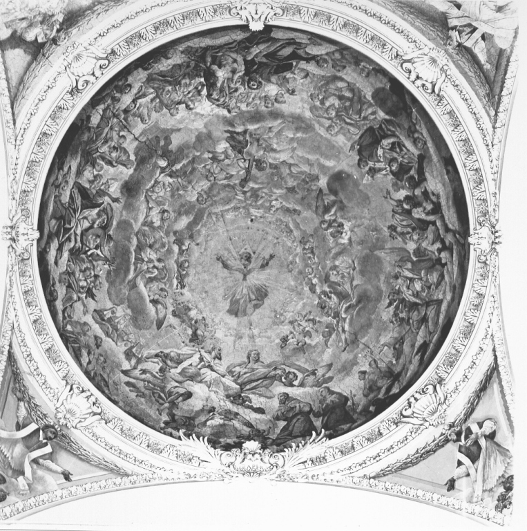 apoteosi dell'Ordine francescano e pontefici (decorazione pittorica, complesso decorativo) di Aleri Angelo (attribuito) (sec. XVII)