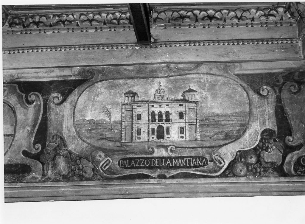 paesaggio con architetture (dipinto, complesso decorativo) - ambito romano (seconda metà sec. XVII)