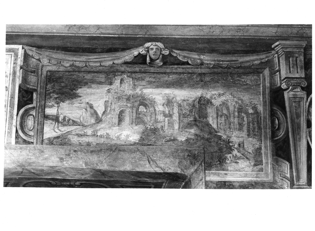 paesaggio con rovine (dipinto, ciclo) di Perillo Ercole (attribuito) (fine sec. XVI)