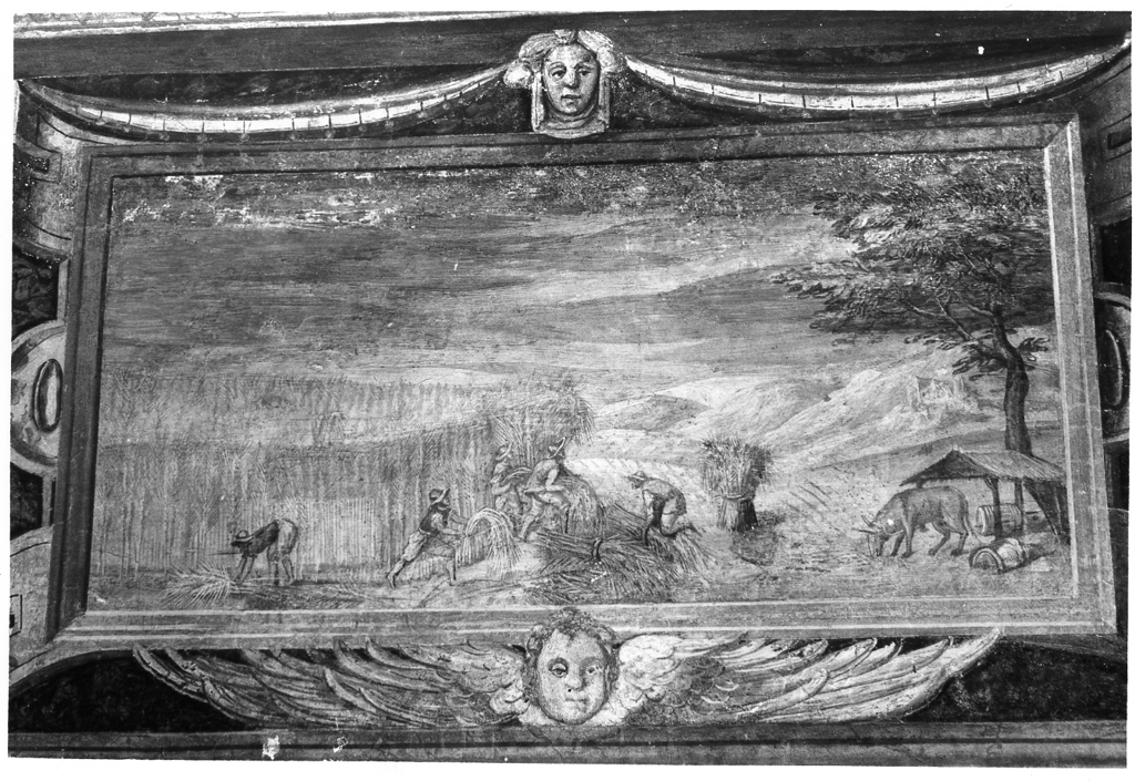 paesaggio estivo (dipinto, ciclo) di Perillo Ercole (attribuito) (fine sec. XVI)