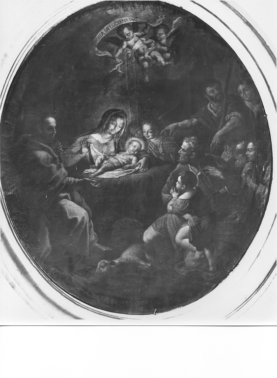 natività di Gesù (dipinto, pendant) di Pesci Girolamo (attribuito) (sec. XVIII)