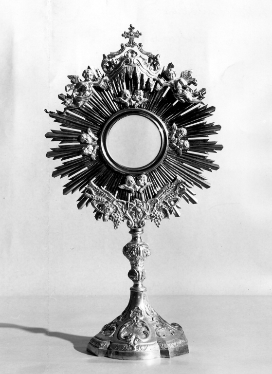 ostensorio - a raggiera - ambito laziale (sec. XIX)